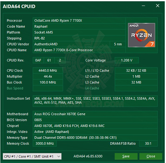 aida64 AMD RYZEN 7 7700X PROCESSOR REVIEW