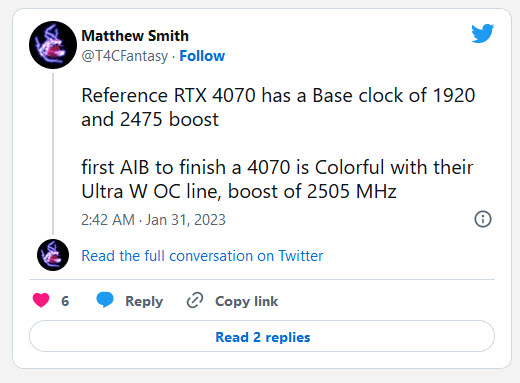 2023 01 31 9 40 05 ลือ!! NVIDIA GeForce RTX 4070 รุ่นใหม่ล่าสุดมีความเร็วสูงสุดมากถึง 2475 MHz