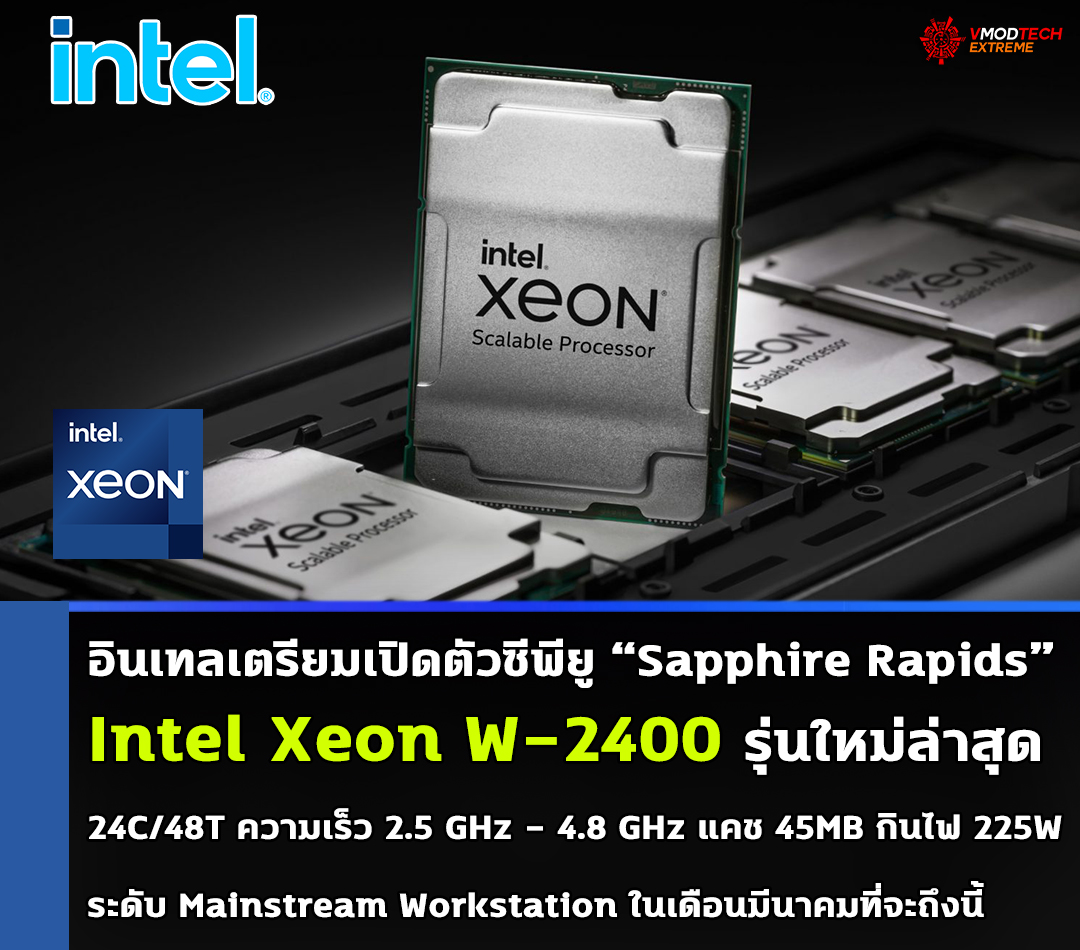 intel xeon w 2400 mainstream workstation อินเทลเตรียมเปิดตัวซีพียู Intel Xeon W 2400 รุ่นใหม่ล่าสุดระดับ Mainstream Workstation พร้อมเปิดตัวในเดือนมีนาคมที่จะถึงนี้ 