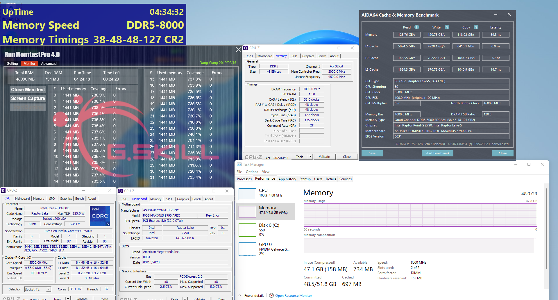 04 ddr5 8000 c38 24gbx2 screenshot G.SKILL เปิดตัวแรม Trident Z5 RGB DDR5 8000 CL38 48GB (24GBx2) รุ่นใหม่ล่าสุด