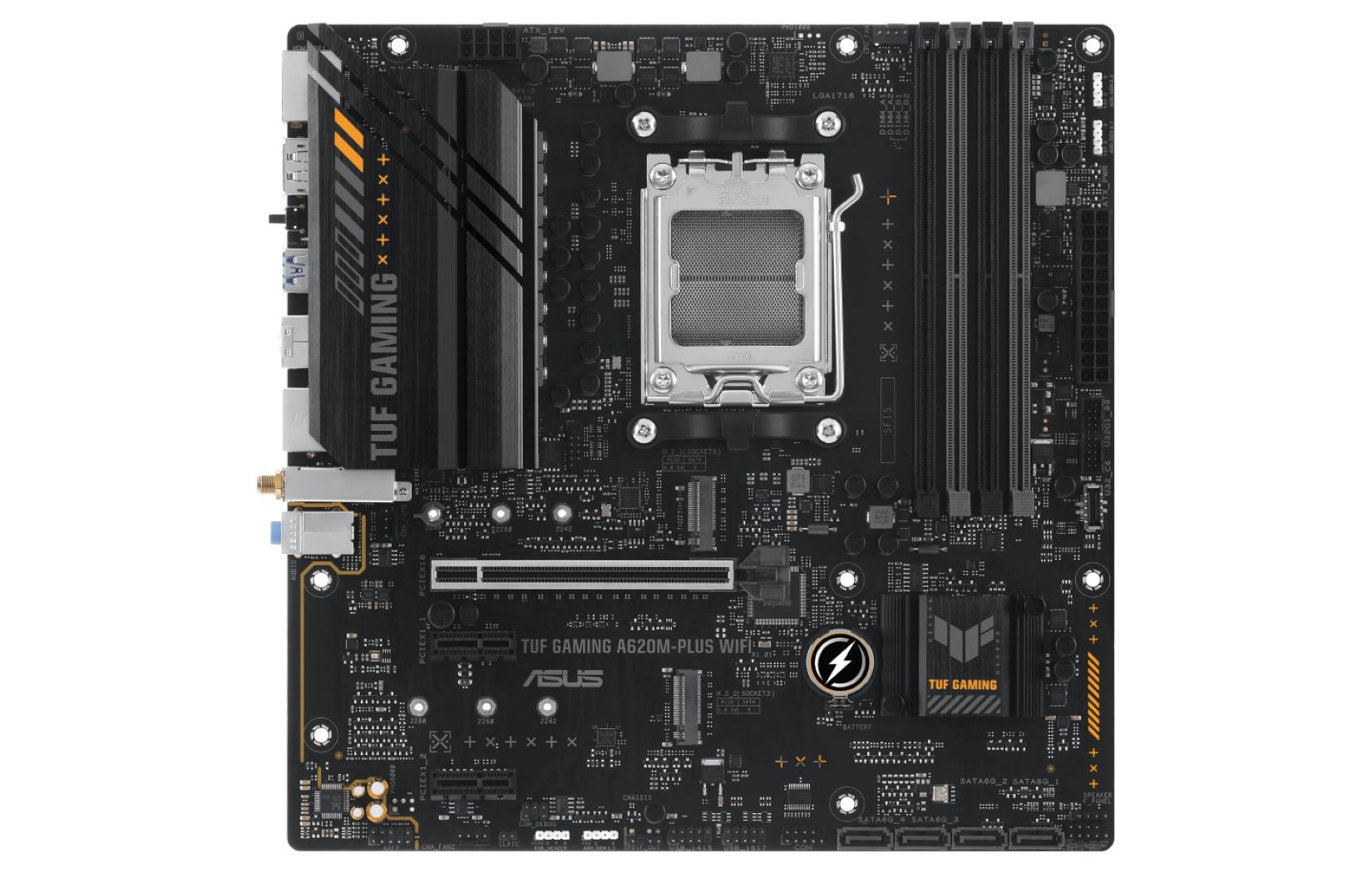 1-tuf-gaming-a620m-plus-wifi-2d_web_videocardz 1 tuf gaming a620m plus wifi 2d web videocardz ASUS เปิดตัวเมนบอร์ดรุ่นเล็ก AMD A620 ชิปเซ็ตรุ่นใหม่ล่าสุดในซีรี่ย์ TUF Gaming และ Prime ราคาเริ่มต้นที่ 139 ยูโร ประมาณ 5,151บาท