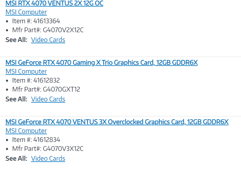 msi rtx 4070 พบข้อมูลการ์ดจอ NVIDIA GeForce RTX 4070 มีจำหน่ายแล้วที่ร้านค้าปลีก