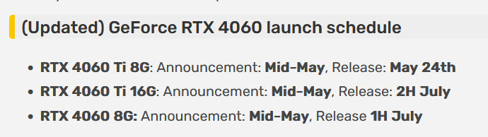 2023 05 10 21 25 13 เผยการ์ดจอ NVIDIA GeForce RTX 4060 Ti รุ่น 8GB จะเปิดตัวในวันที่ 24 พฤษภาคม โดยเปิดตัวหนึ่งวันก่อนการ์ดจอ AMD Radeon RX 7600 ของทางเอเอ็มดี