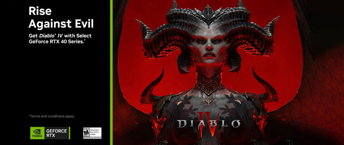 nvidia diablo hero banner 1200x507 NVIDIA แจกการ์ดจอ GeForce RTX 4080 มาพร้อมลวดลายเกม Diablo IV มากถึง 3แบบ  