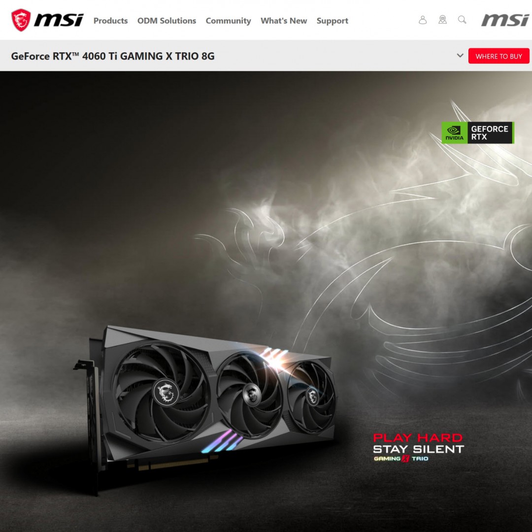 a1 MSI GeForce RTX™ 4060 Ti GAMING X TRIO 8GB Review