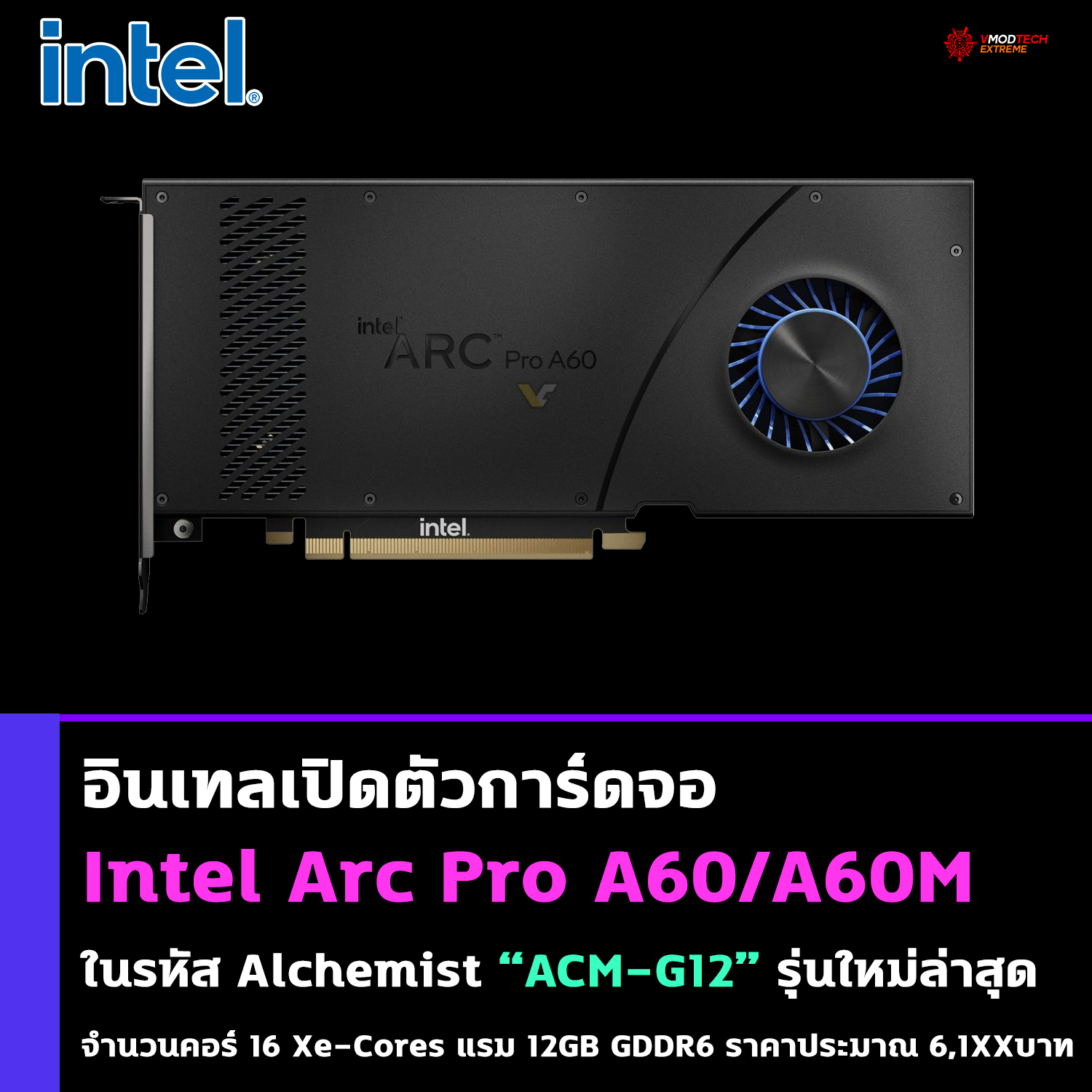 อินเทลเปิดตัวการ์ดจอ Intel Arc Pro A60/A60M ในรหัส Alchemist “ACM-G12” รุ่นใหม่ล่าสุด อินเทลเปิดตัวการ์ดจอ Intel Arc Pro A60/A60M ในรหัส Alchemist “ACM-G12” รุ่นใหม่ล่าสุด