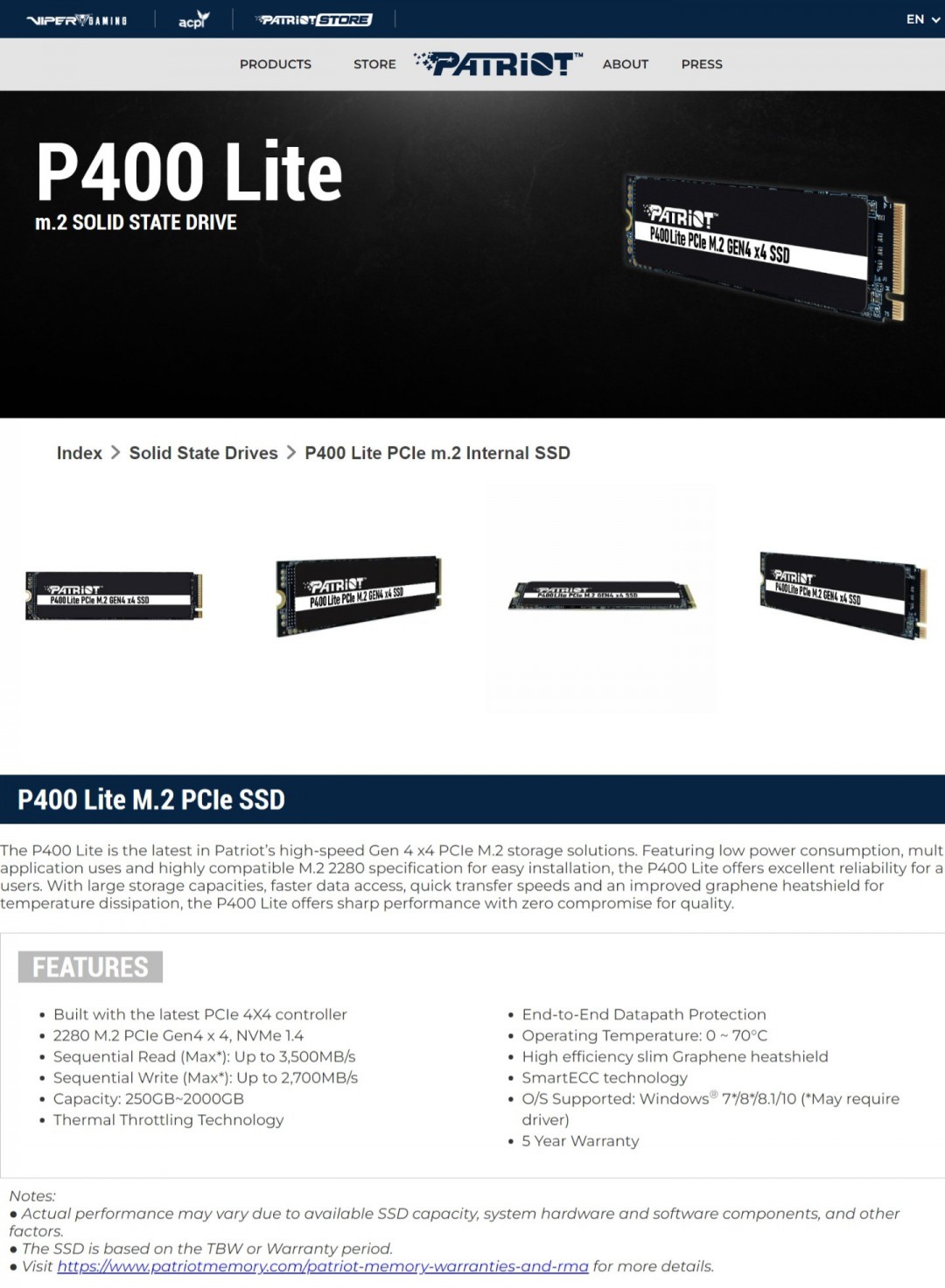  Patriot P400 Lite PCIe Gen 4 x4 m.2 Internal SSD 500GB Review