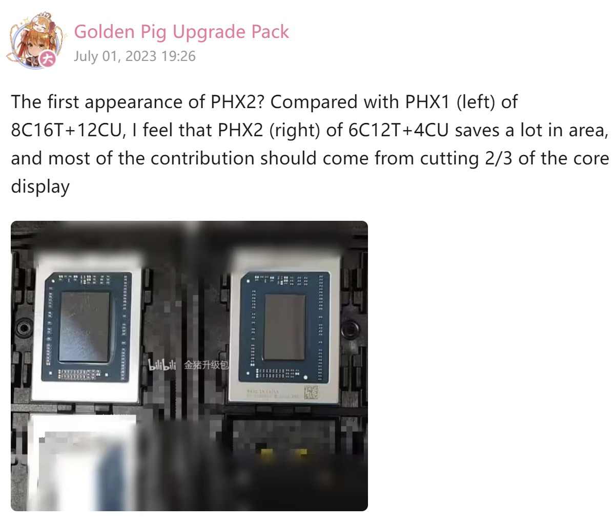 golden-pig-phoenix-2 golden pig phoenix 2 หลุดภาพซีพียู AMD Phoenix2 APU สถาปัตย์ ZEN4 พร้อมการ์ดจอ RDNA3 รุ่นใหม่ล่าสุด