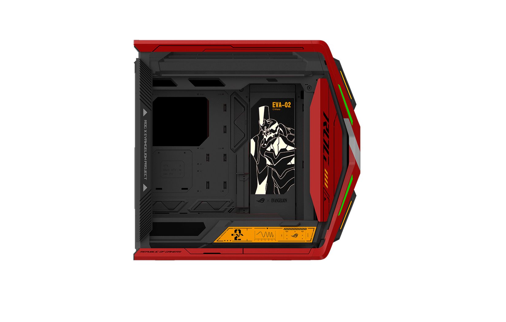 rog-hyperion-gr-701-eva-02-edition_videocardz rog hyperion gr 701 eva 02 edition videocardz ROG เปิดตัวการ์ดจอ ROG STRIX GeForce RTX 4090 EVA 02 Edition มาในธีม Evengelion รุ่นใหม่ล่าสุด