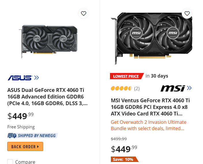 rtx4060ti rtx4060ti Nvidia GeForce RTX 4060 Ti 16GB ลดราคาเหลือ 430 ดอลลาร์ฯ หรือประมาณ 15,199บาท ถูกกว่า RX 7700XT ที่กำลังจะเปิดตัว