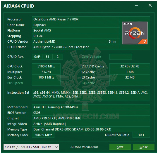 aida641 ASUS TUF GAMING A620M PLUS REVIEW