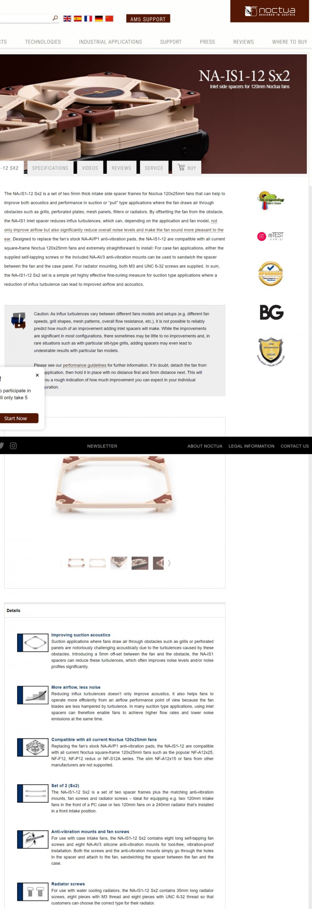  Noctua NA IS1 12 Sx2 Inlet spacers Review