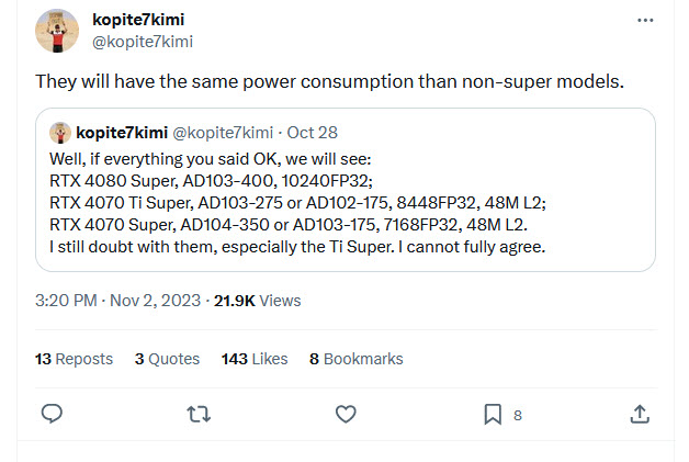 2023 11 03 11 25 53 ลือ!! การ์ดจอ NVIDIA GeForce RTX 4080 , RTX 4070Ti และ RTX 4070 SUPER กินไฟอยู่ที่ 220 320W 