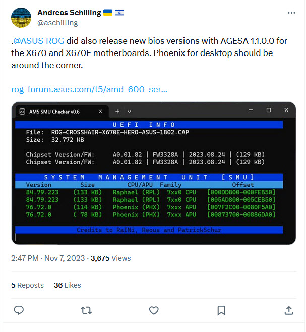 2023-11-08_11-02-00 2023 11 08 11 02 00 เอซุสออกไบบอสเบต้าเวอร์ชั่นใหม่ในเมนบอร์ด X670 เตรียมพร้อมรองรับซีพียู Ryzen 7000G รหัส “Phoenix” APU รุ่นใหม่ที่กำลังจะเปิดตัวในเร็วๆ นี้