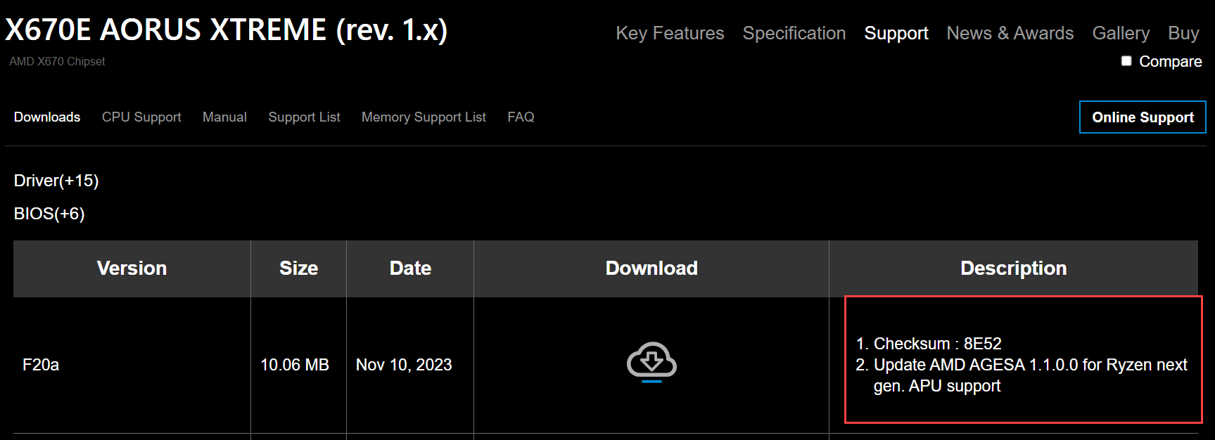 gigabyte am5 motherboards agesa 1100 bios amd next gen ryzen apu support  1 1 พบข้อมูลอัพเดทซีพียู APU รุ่นใหม่ที่คาดว่าเป็น RYZEN 8000ซีรี่ย์ AM5 ในไบออส AGESA 1.1.0.0 BIOS Firmware 