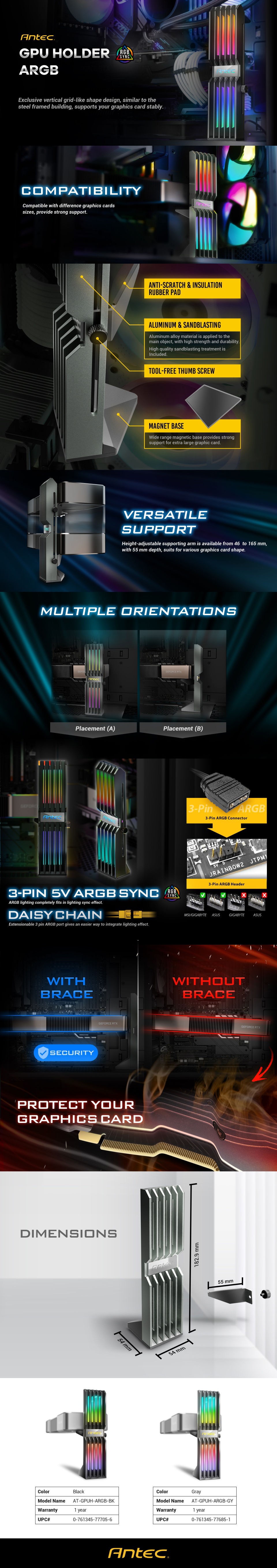 spec ANTEC RGB GPU SUPPORT BRACKET REVIEW