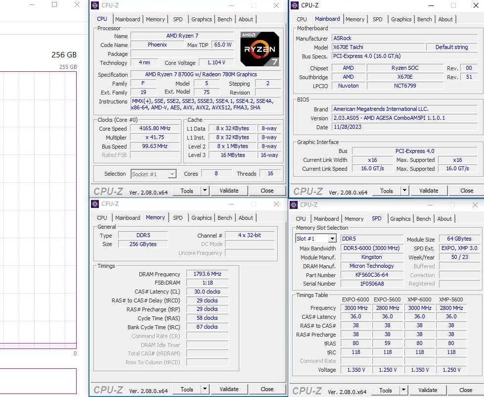 amd-8700g-cpuz amd 8700g cpuz หลุดข้อมูลซีพียู APU เดสก์ท็อป AMD Ryzen 8000G “Hawk Point” รุ่นใหม่ล่าสุดที่กำลังจะเปิดตัวในเร็วๆ นี้