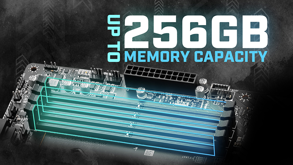 memory-20231215-1 memory 20231215 1 เมนบอร์ด MSI พร้อมรองรับความจุหน่วยความจำสูงสุด 256GB สำหรับเมนบอร์ด 4 DIMM และ 128GB สำหรับ 2 DIMM