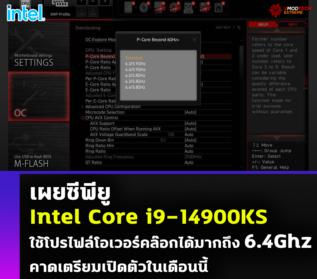 intel-core-i9-14900ks-6400mhz-oc intel core i9 14900ks 6400mhz oc เผยซีพียู Intel Core i9 14900KS สามารถใช้โปรไฟล์โอเวอร์คล๊อกได้มากถึง 6.4Ghz