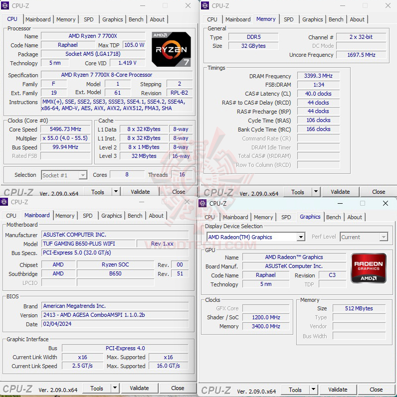 cpuid55 ASUS TUF GAMING B650 PLUS WIFI REVIEW
