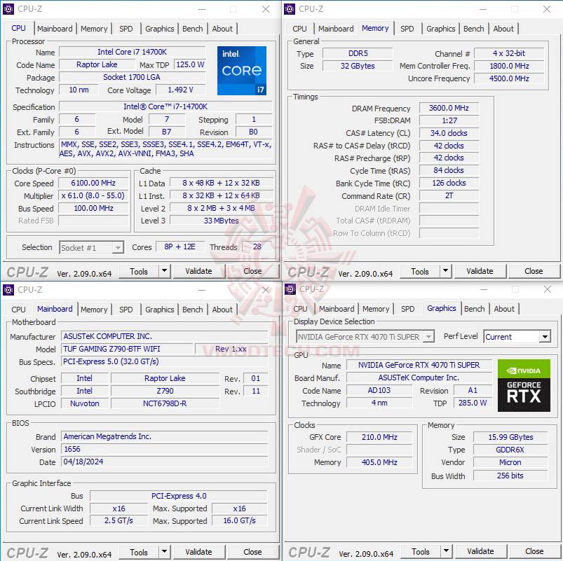 cpuid oc ASUS TUF GAMING Z790 BTF WIFI REVIEW