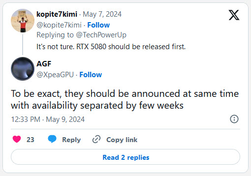 2024 05 12 9 46 49 ลือ!! NVIDIA GeForce RTX 5090 และ RTX 5080 จะเปิดตัวแยกกันภายในไม่กี่สัปดาห์