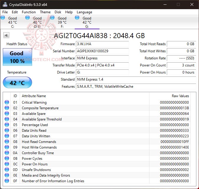 crystaldisk-info crystaldisk info AGI AI838 M.2 2280 PCIe Gen4 SSD 2.0 TB Review