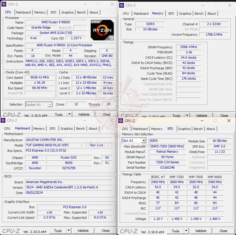 cpuid cpuid AMD RYZEN 9 9900X Test With AMD B650 Chipset Review