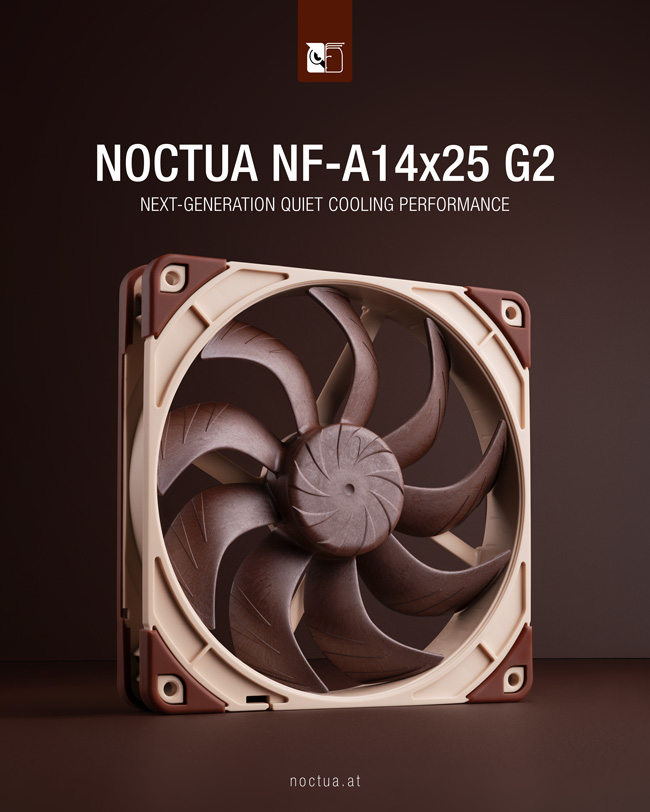 nf_a14x25_g2_launch_web nf a14x25 g2 launch web Noctua เปิดตัวพัดลมขนาด 140 มม. รุ่นใหม่ล่าสุดในรุ่น NF A14x25 G2 ที่ได้รับรางวัลและสร้างจากนวัตกรรมทางเทคโนโลยีที่ล้ำสมัย
