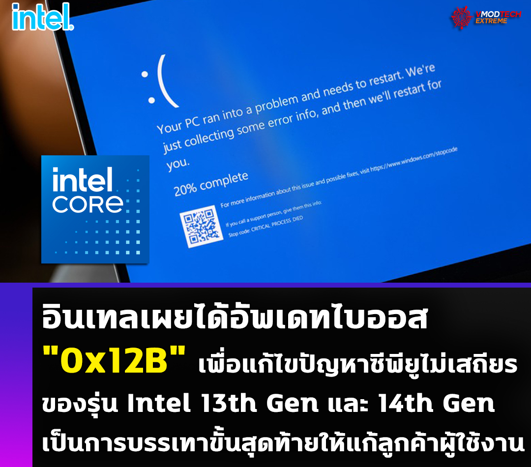 intel-13-14-th-gen-fix-bule-screen-bios intel 13 14 th gen fix bule screen bios อินเทลเผยได้อัพเดทไบออส 0x12B เพื่อแก้ไขปัญหาซีพียูไม่เสถียรของรุ่น Intel 13th Gen และ 14th Gen เป็นการบรรเทาขั้นสุดท้ายให้แก้ลูกค้าผู้ใช้งาน