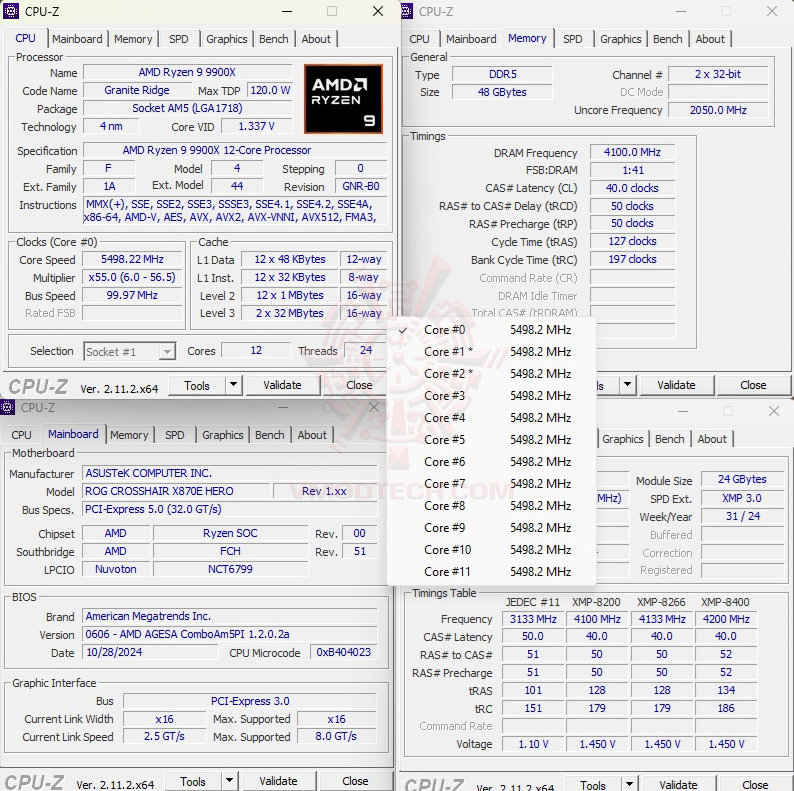 cpuid ASUS ROG CROSSHAIR X870E HERO REVIEW 
