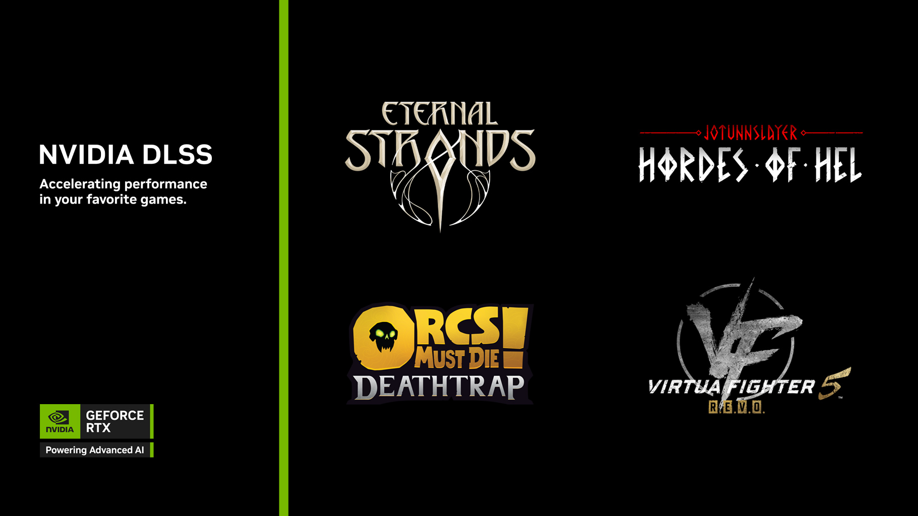nvidia-dlss-accelerating-performance-in-your-favourite-games nvidia dlss accelerating performance in your favourite games Nvidia อัพเดท DLSS เวอร์ชั่นใหม่รองรับเกม Eternal Strands, Orcs Must Die! Deathtrap, Virtua Fighter 5 R.E.V.O. และเกมอื่นๆ อีกมากมาย