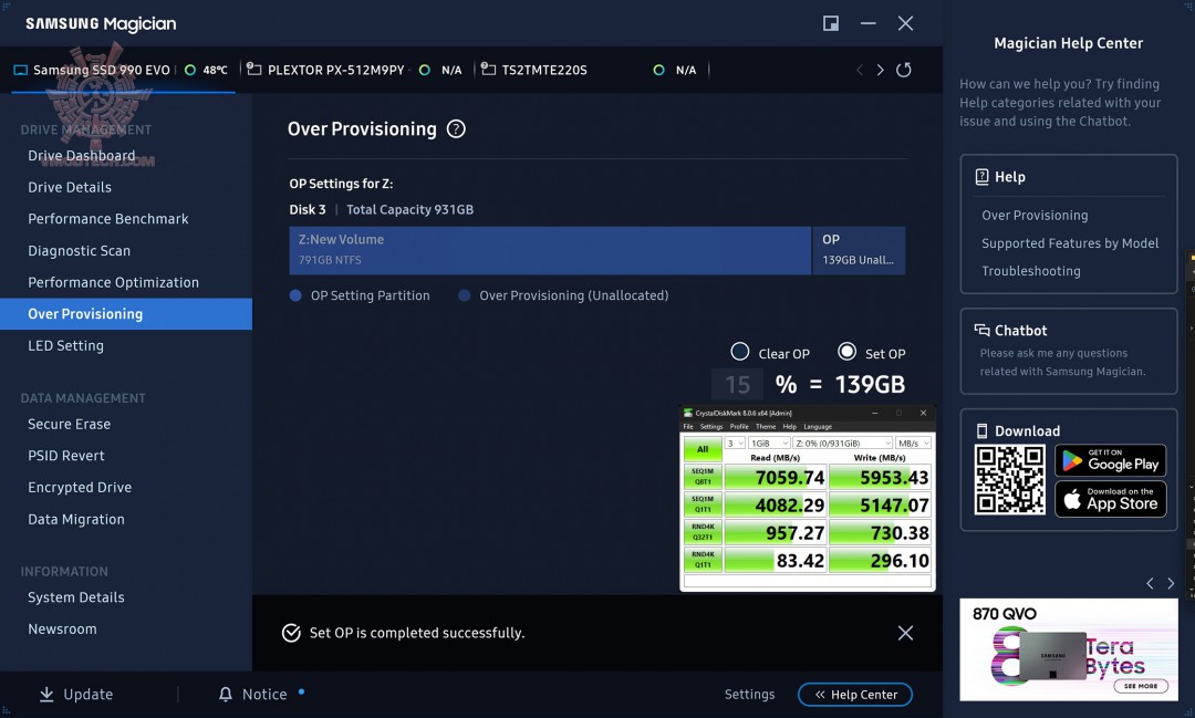 op15 copy1 Samsung 990 EVO Plus NVMe™ 2.0 SSD 1TB Review