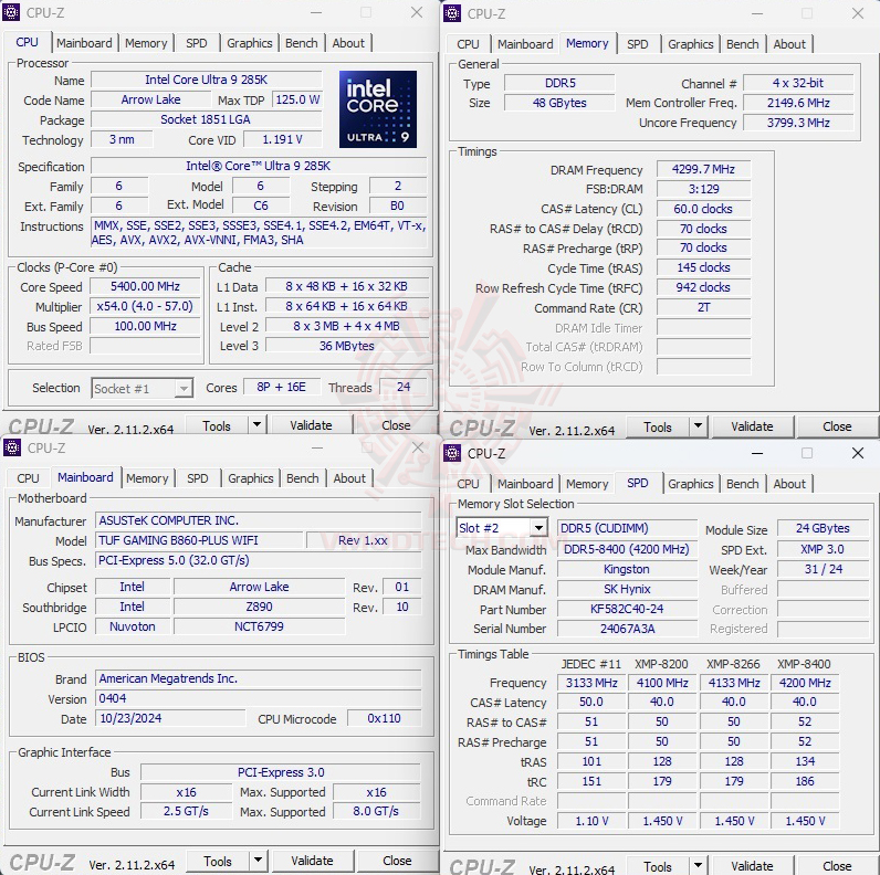 cpuid oc ASUS TUF GAMING B860 PLUS WIFI REVIEW