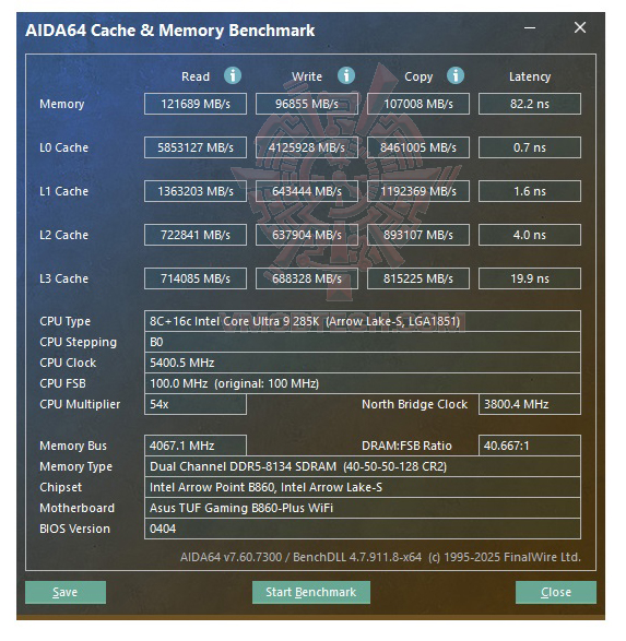 mem ASUS TUF GAMING B860 PLUS WIFI REVIEW