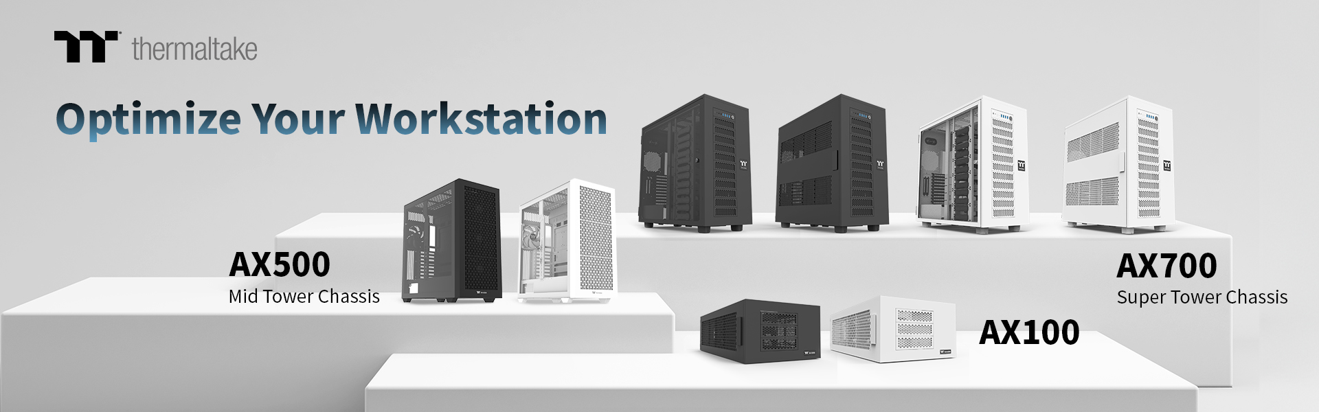 thermaltake unveils the ax series chassis lineup 2 Thermaltake เปิดตัวเคสซีรีส์ AX ดีไซน์แบบฟูลทาวเวอร์โมดูลาร์เพื่อการระบายความร้อน การจัดเก็บ และความยืดหยุ่นสูงสุด