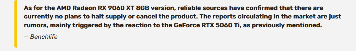 2025 05 01 19 34 45 ลือ!! AMD Radeon RX 9060 XT จะมีทั้งรุ่น 8GB และ 16GB ออกมาเพื่อชน RTX 5060Ti ของทาง Nvidia 