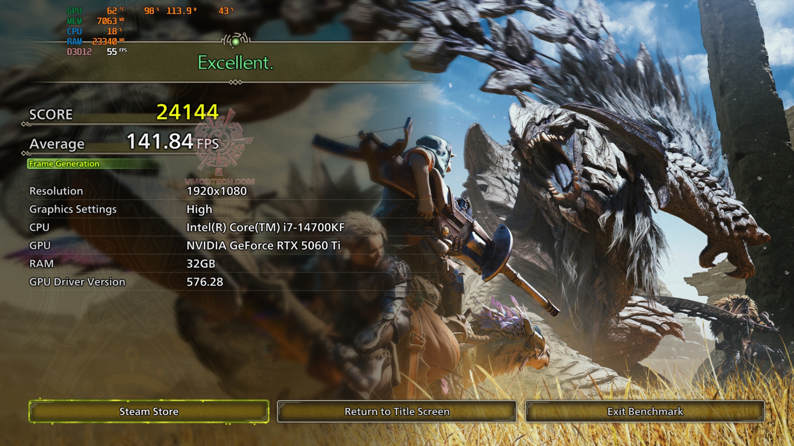 monsterhunterwilds 2025 05 01 20 36 43 933 MSI GeForce RTX™ 5060 Ti 8G VENTUS 2X OC PLUS Review