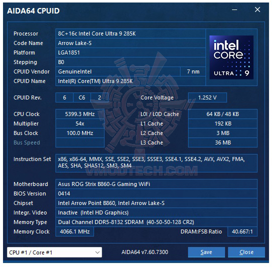 aida64 ASUS ROG STRIX B860 G GAMING WIFI REVIEW 