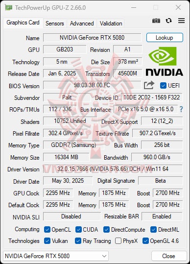 gpude PALIT GeForce RTX™ 5080 GamingPro DOOM Edition Review