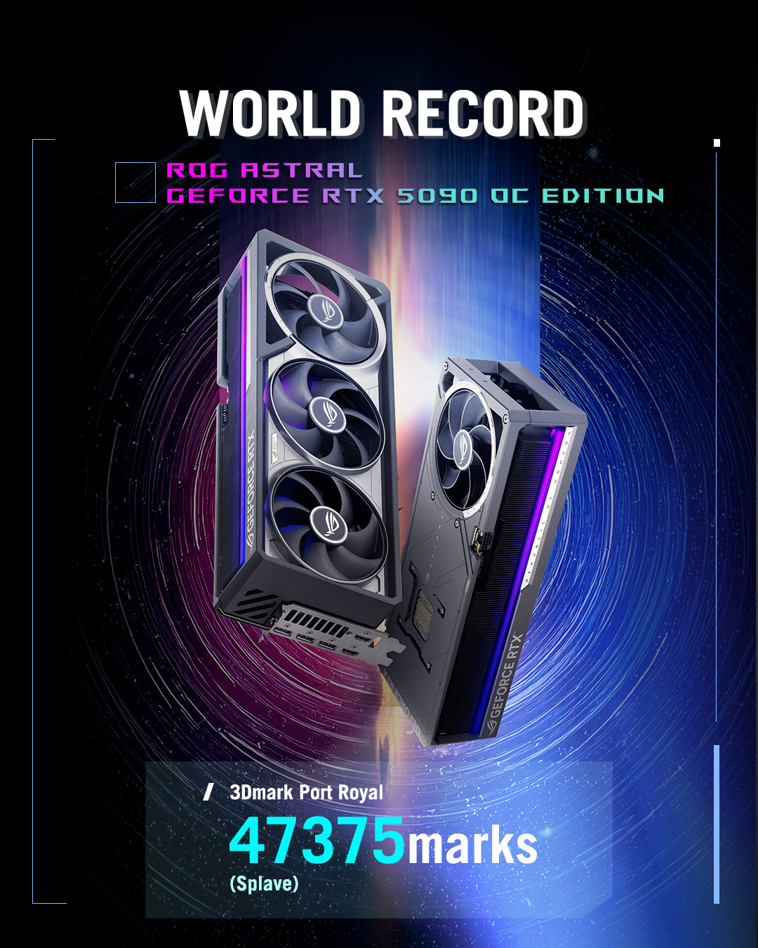 gusy tbawaa0b2u เอซุสทำลายสถิติโลกด้วยการ์ดจอ ASUS ROG Astral RTX 5090 OC ในการทดสอบ Port Royal ด้วยคะแนนทะลุ 47,375 คะแนน