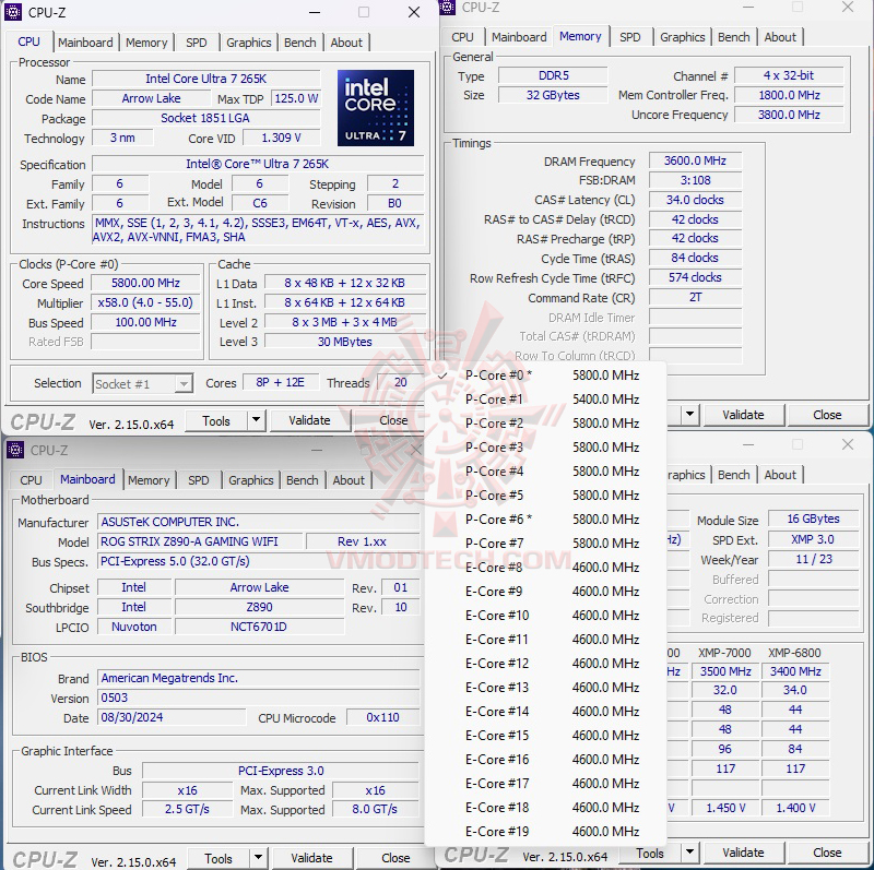 cpuid oc ASUS ROG STRIX Z890 A GAMING WIFI REVIEW