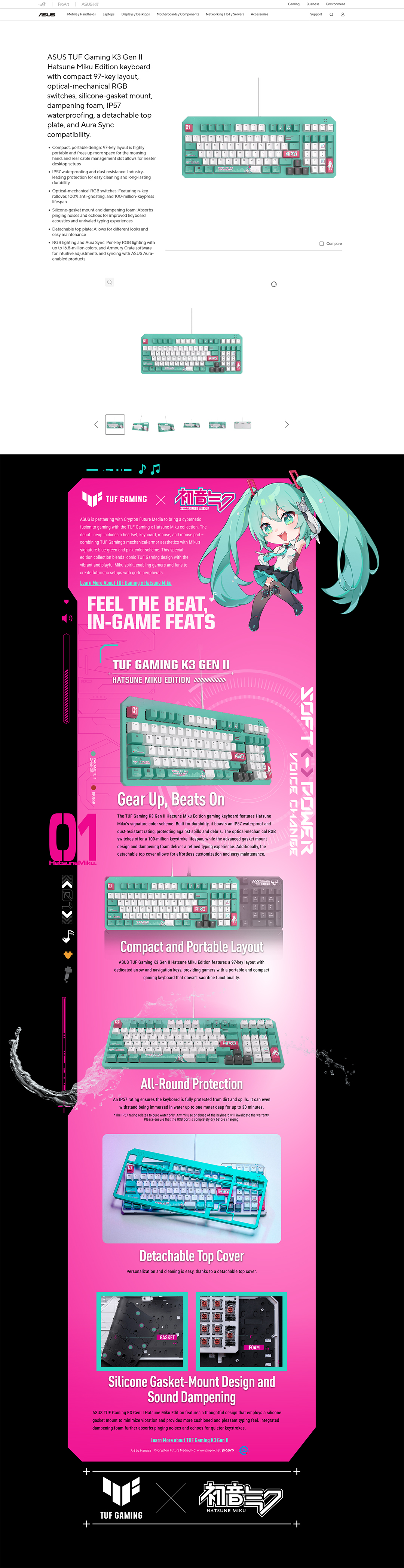 spec ASUS TUF Gaming K3 Gen II Hatsune Miku Edition Review