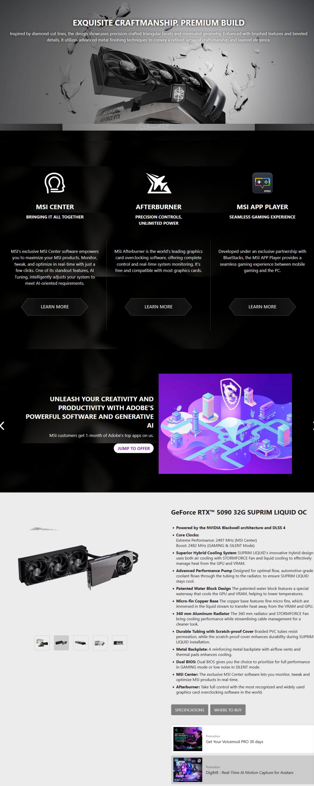 b MSI GeForce RTX™ 5090 32G SUPRIM LIQUID OC Review