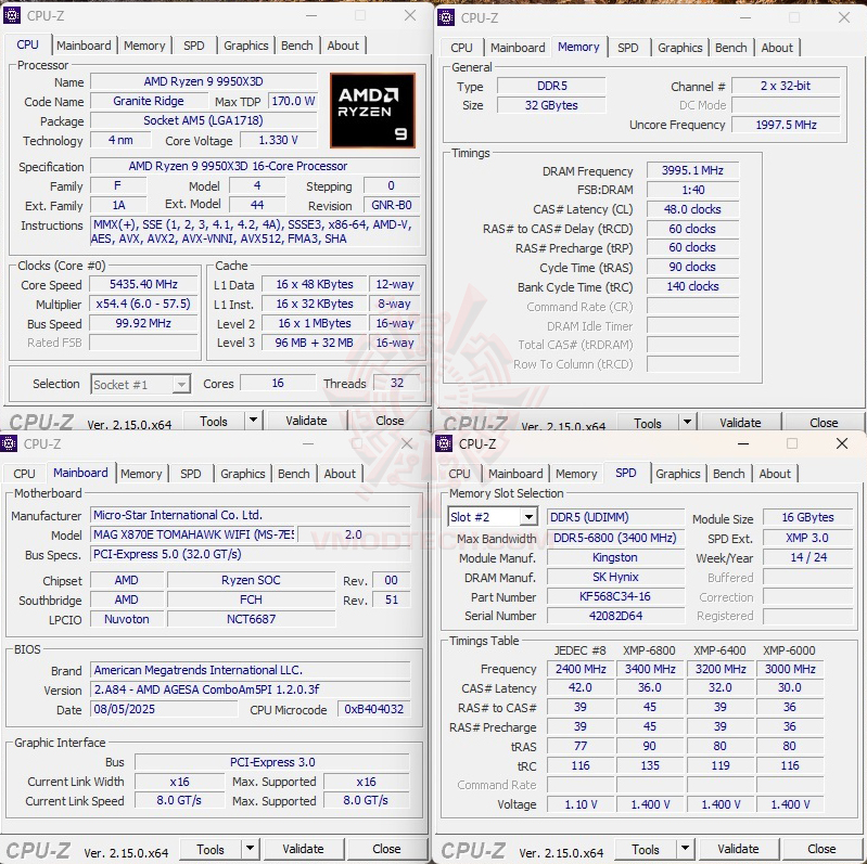 8000 oc MSI MAG X870E TOMAHAWK WIFI REVIEW