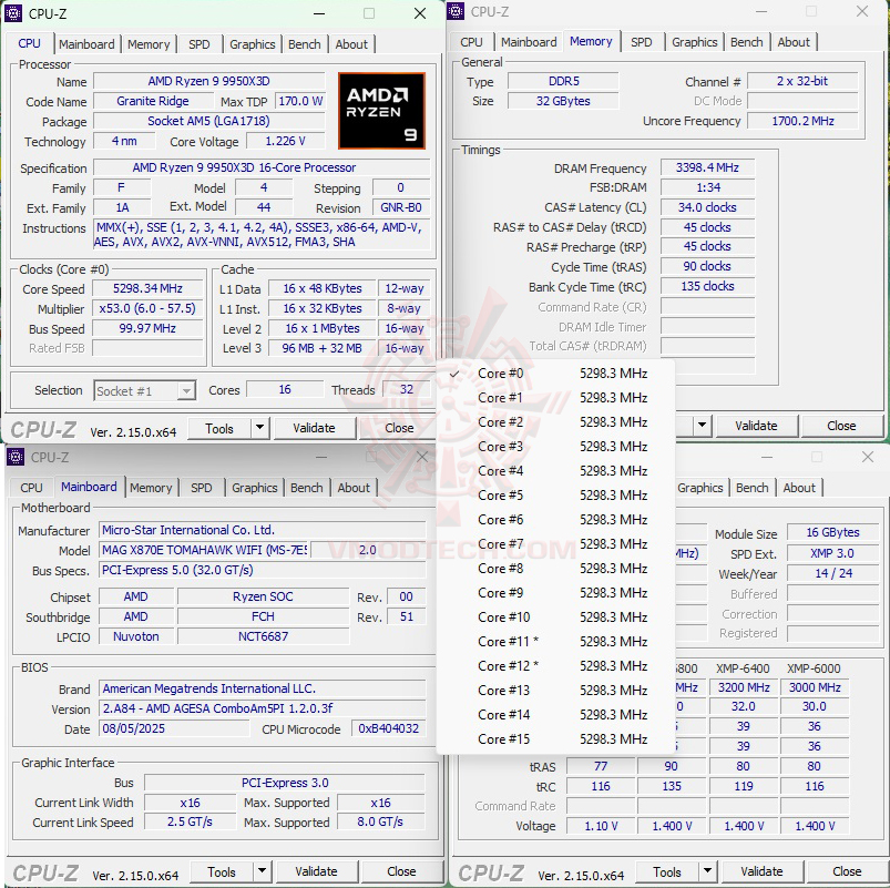 cpuid MSI MAG X870E TOMAHAWK WIFI REVIEW