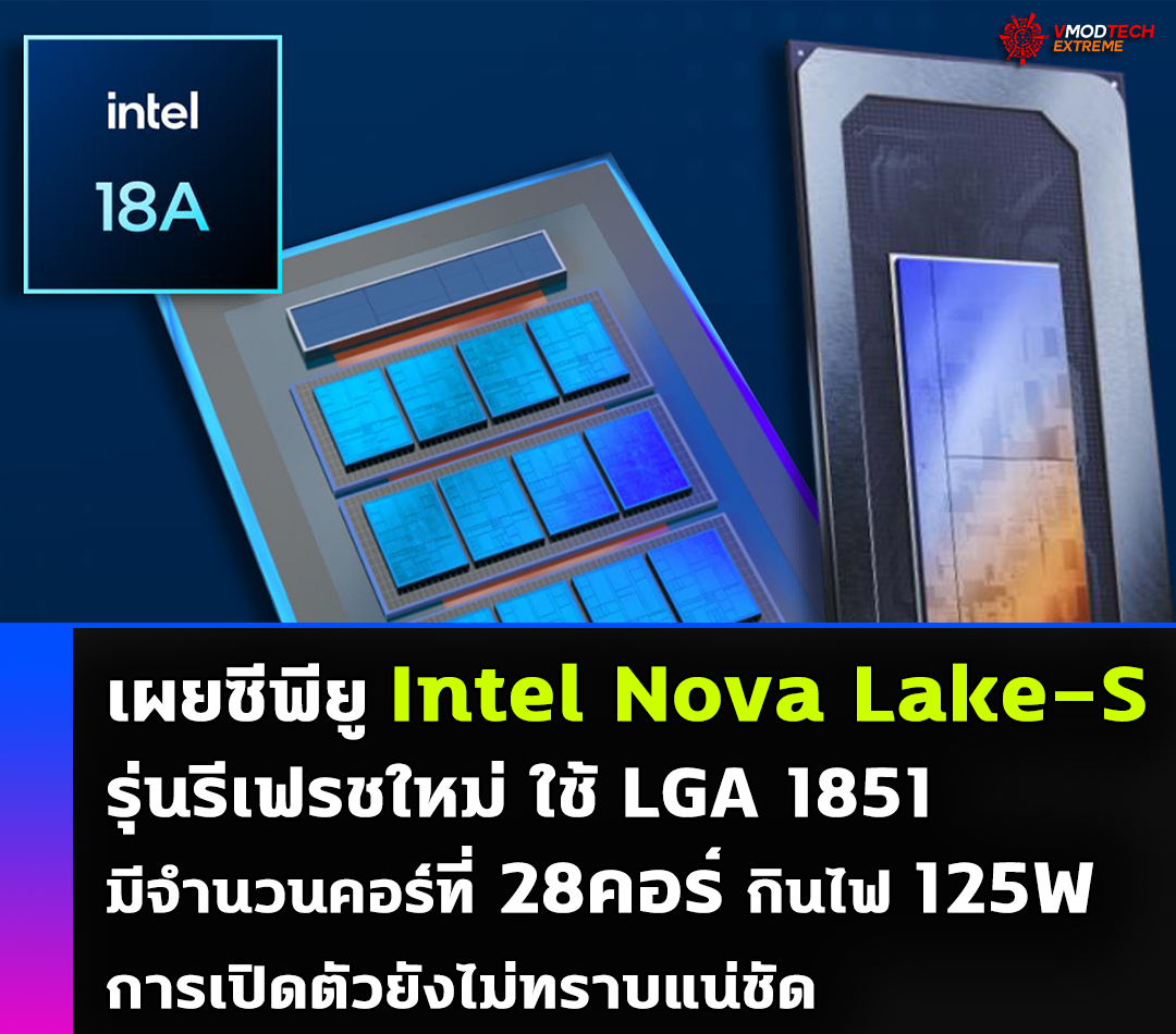 เผยซีพียู Intel Nova Lake-S รุ่นรีเฟรชใหม่จะมีจำนวนคอร์ที่ 28คอร์ กินไฟ 125W 