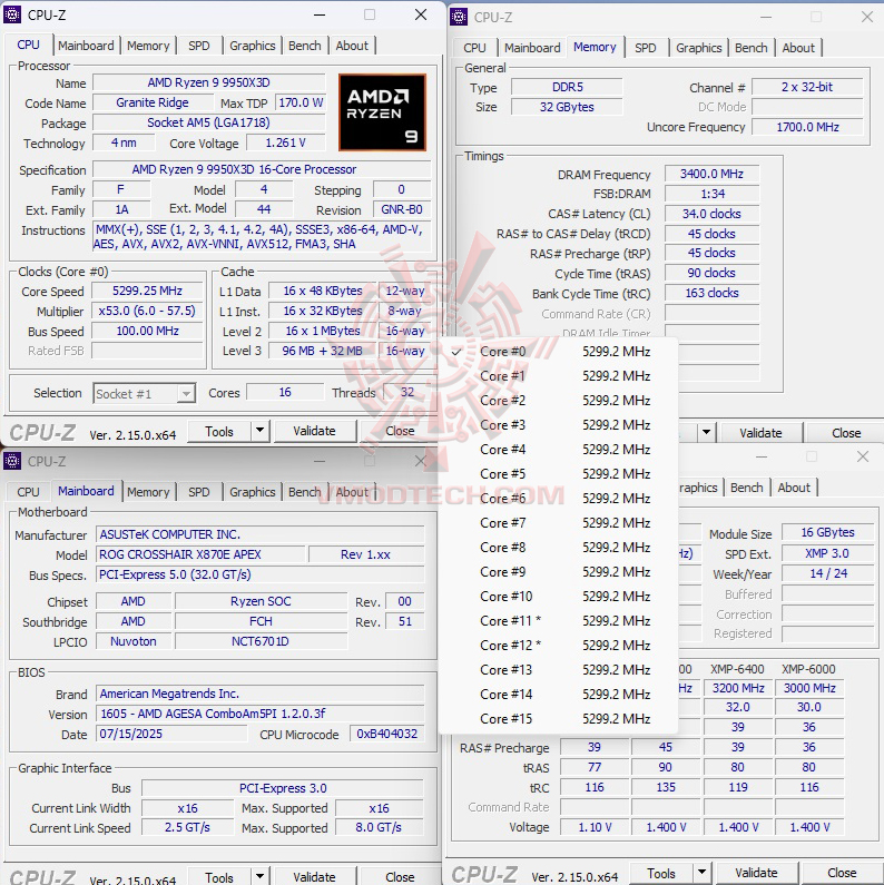 cpuid ASUS ROG CROSSHAIR X870E APEX REVIEW