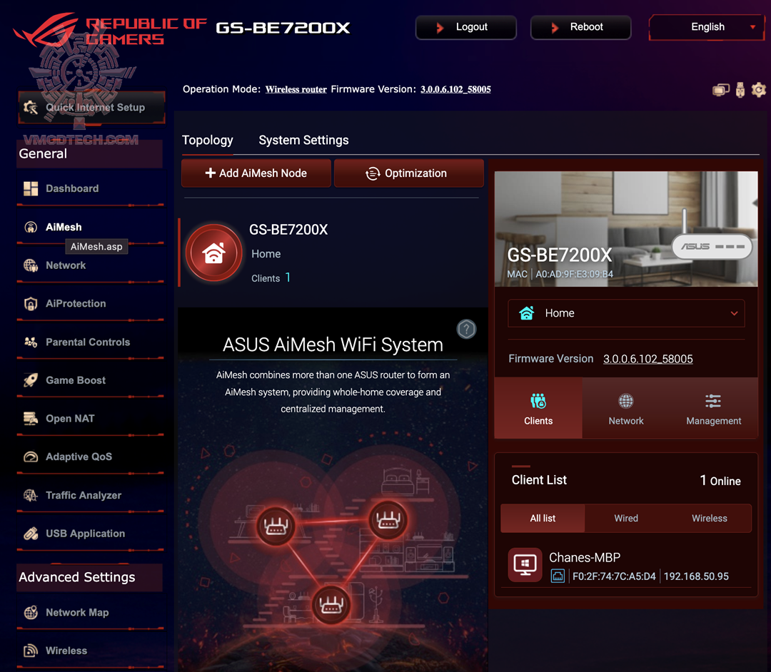 2 aimesh ASUS ROG STRIX GS BE7200X Dual Band Gaming Router Review