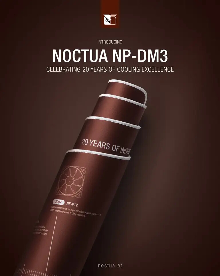 Noctua ฉลองครบรอบ 20 ปีด้วยเว็บไซต์โฉมใหม่และแผ่นรองเม้ารุ่นใหม่ล่าสุด